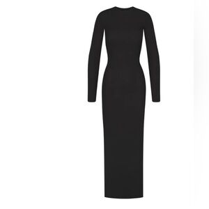 NWT Skims WAFFLE CREW NECK LONG DRESS ASH Size XS